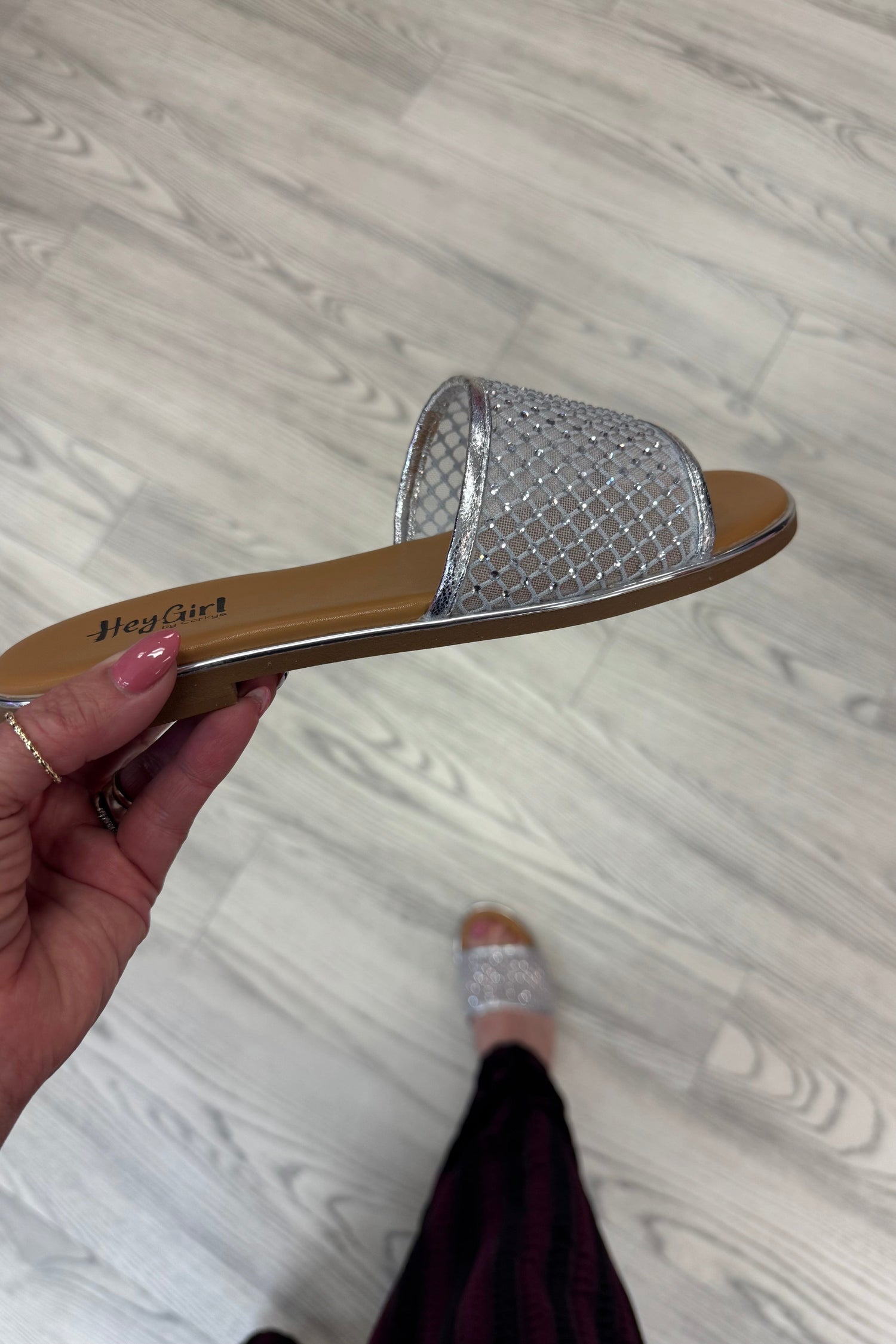 Just Meshin With Ya-Silver SHOES CORKYS 