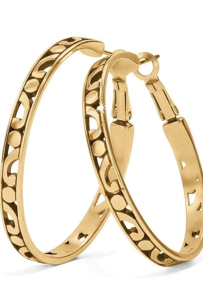 Large Gold Contempo Hoop Earrings BJEWELRY Brighton Collectables 