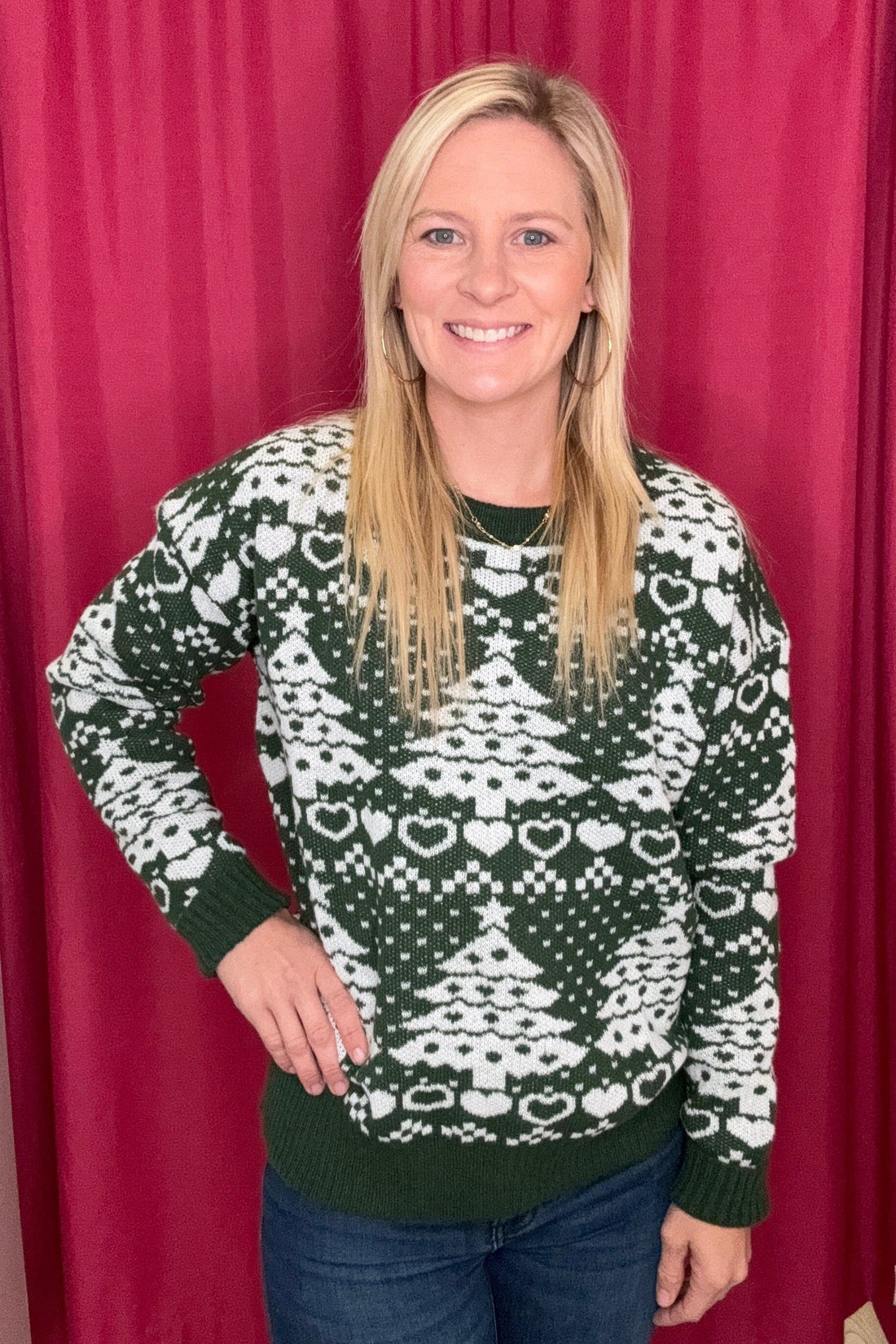 Christmas Tree Print Sweater SWEATER DEAR SCARLETT