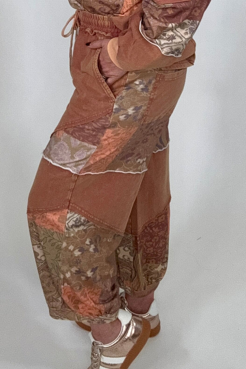 Mixed Fabric Drawstring Pant BOTTOMS:~~Unassigned~~ EASEL 