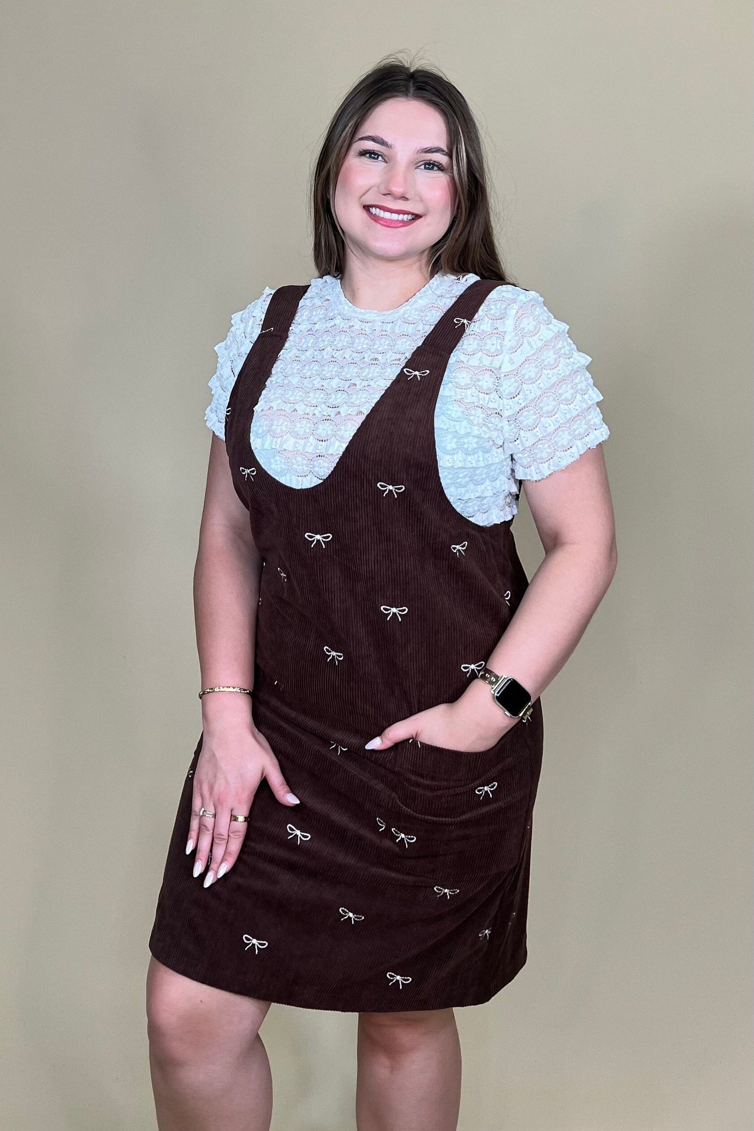 Corduroy Bow Dress DRESS:~~Unassigned~~ SIMPLY SOUTHERN 