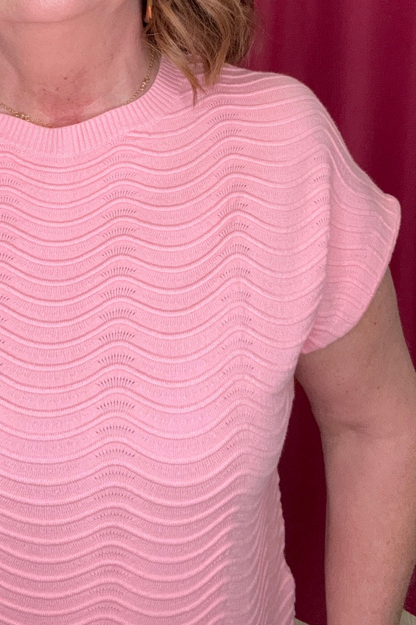 Scallop Pattern Relaxed Knit Top JRTOP CASUAL TOP ALLIE &amp; ROSE 