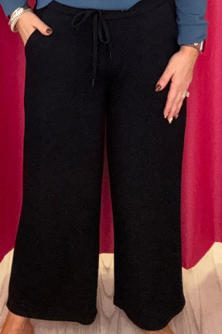 Pull On Wide Leg Crop Trouser BOTTOMS LIVERPOOL BLACK XS 