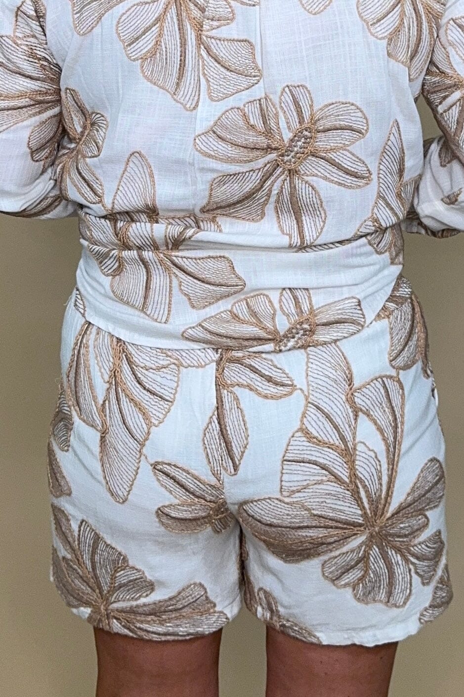 Embroidered Pull On Short w/Drawcord &amp; Beads BOTTOMS TRIBAL 