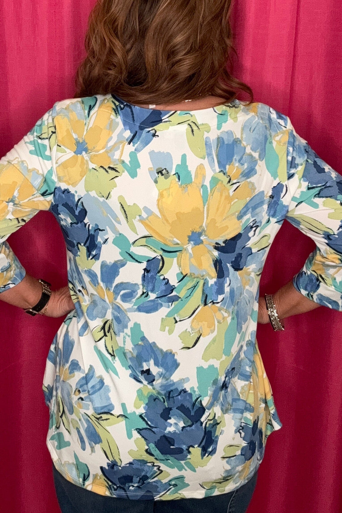 3/4 Sleeve Scoop Neck Printed Top MISSY TOP SPECIAL SOUTHERN LADY 