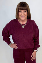 Relaxed Ribbed Corduroy L/S Top JRTOP CASUAL TOP:~~Unassigned~~ YELETE 