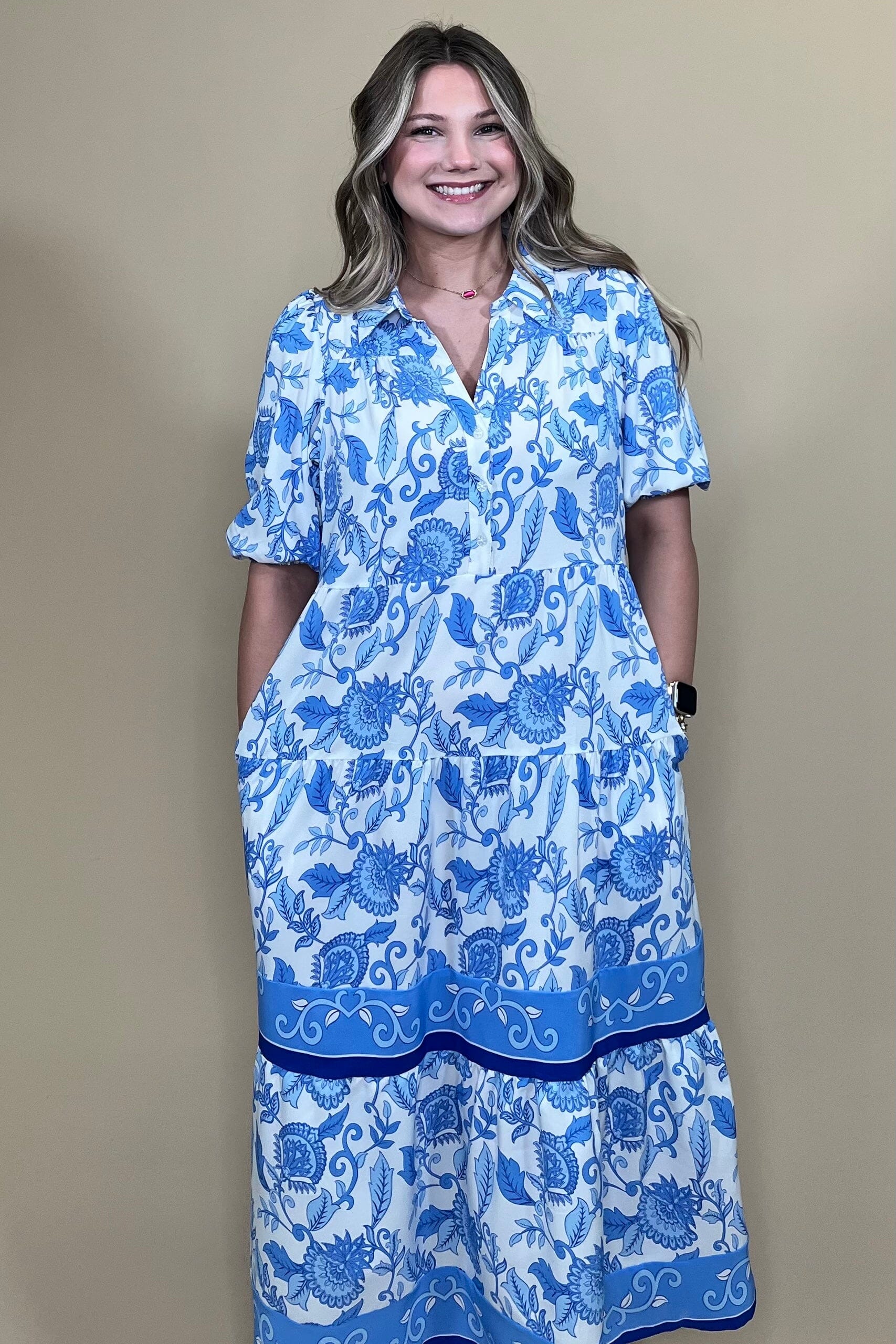 Eliose Porcelain Vines Dress DRESS MARYSQUARE 