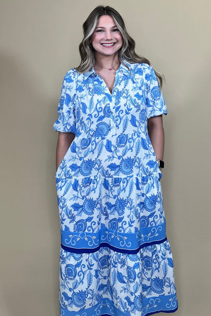 Eliose Porcelain Vines Dress DRESS MARYSQUARE 