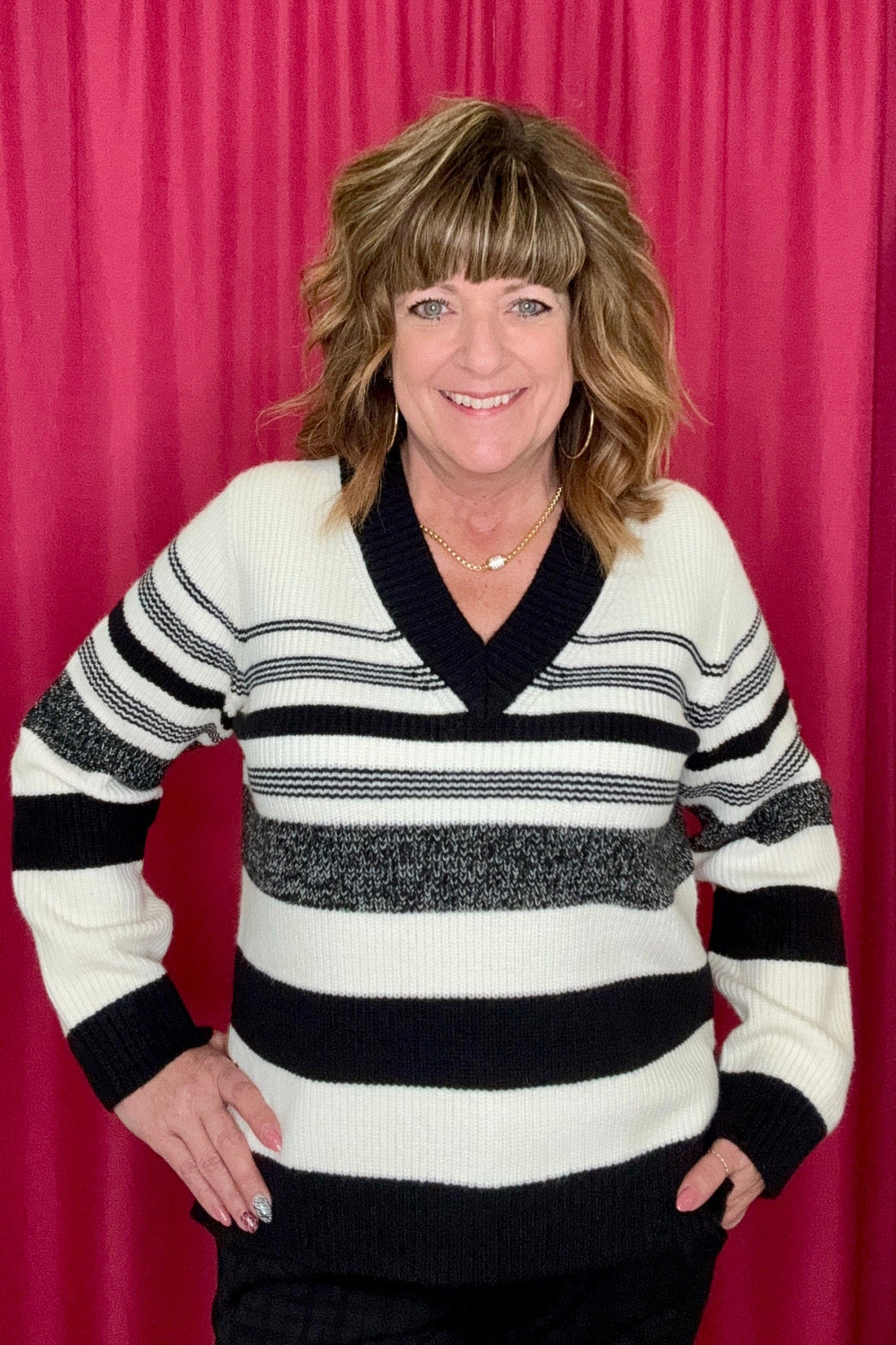 Long Sleeve V-Neck Sweater MISSY TOP SPECIAL LIVERPOOL