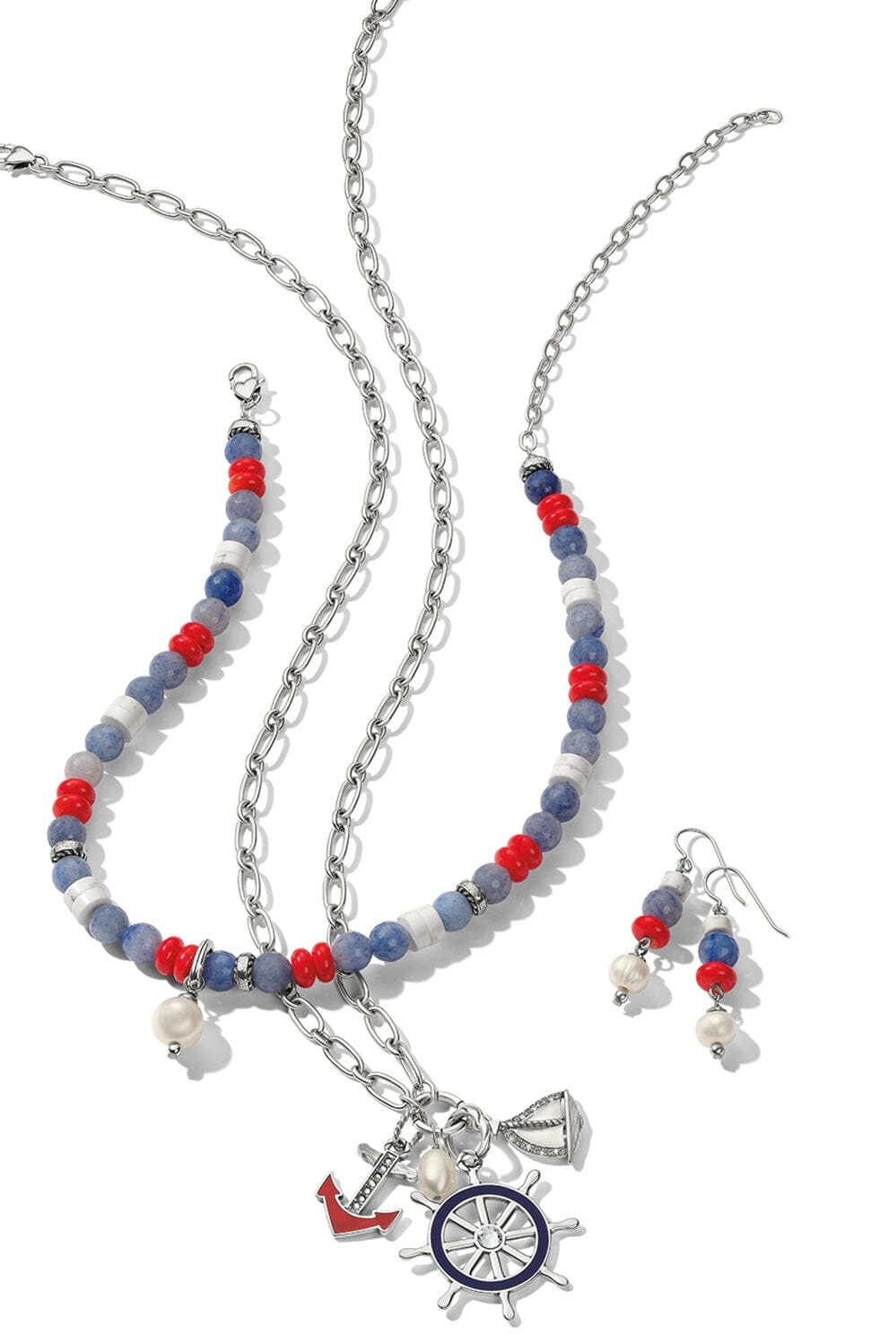 Americana Beach Pearl Charm Necklace BJEWELRY Brighton Collectables 