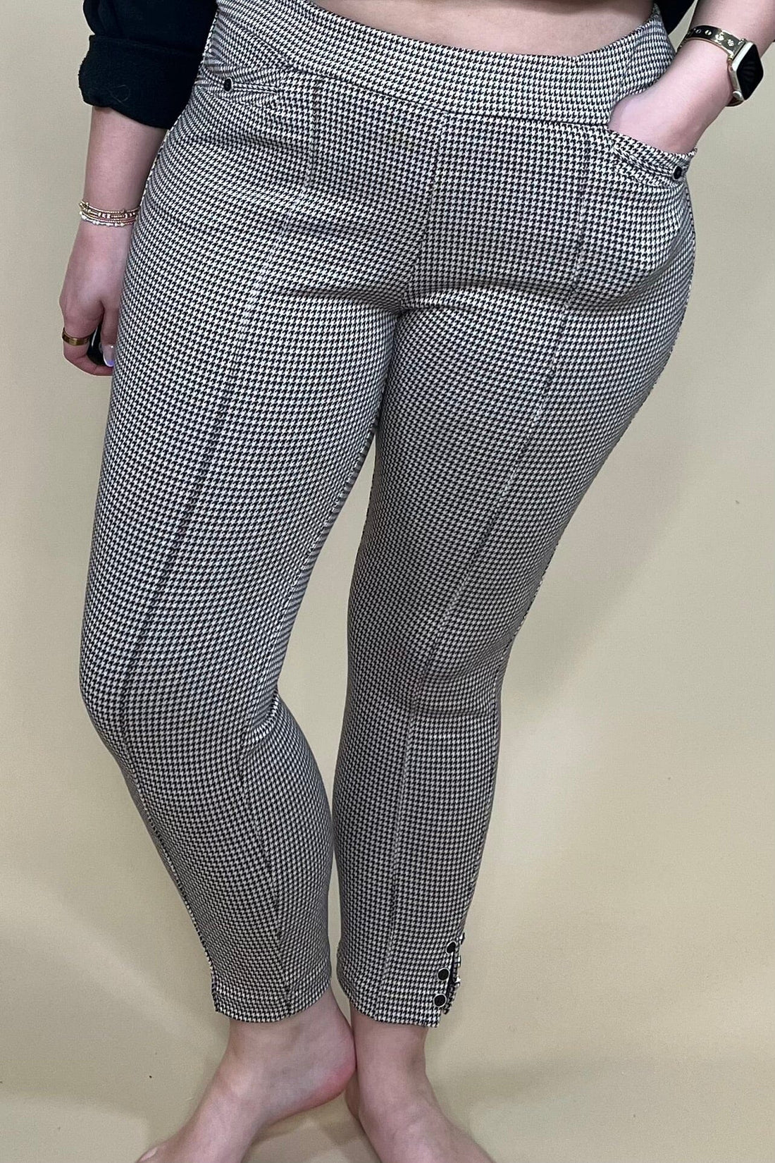 Harringbone Printed Pull On Pant w/Pockets BOTTOMS SOUTHERN LADY 