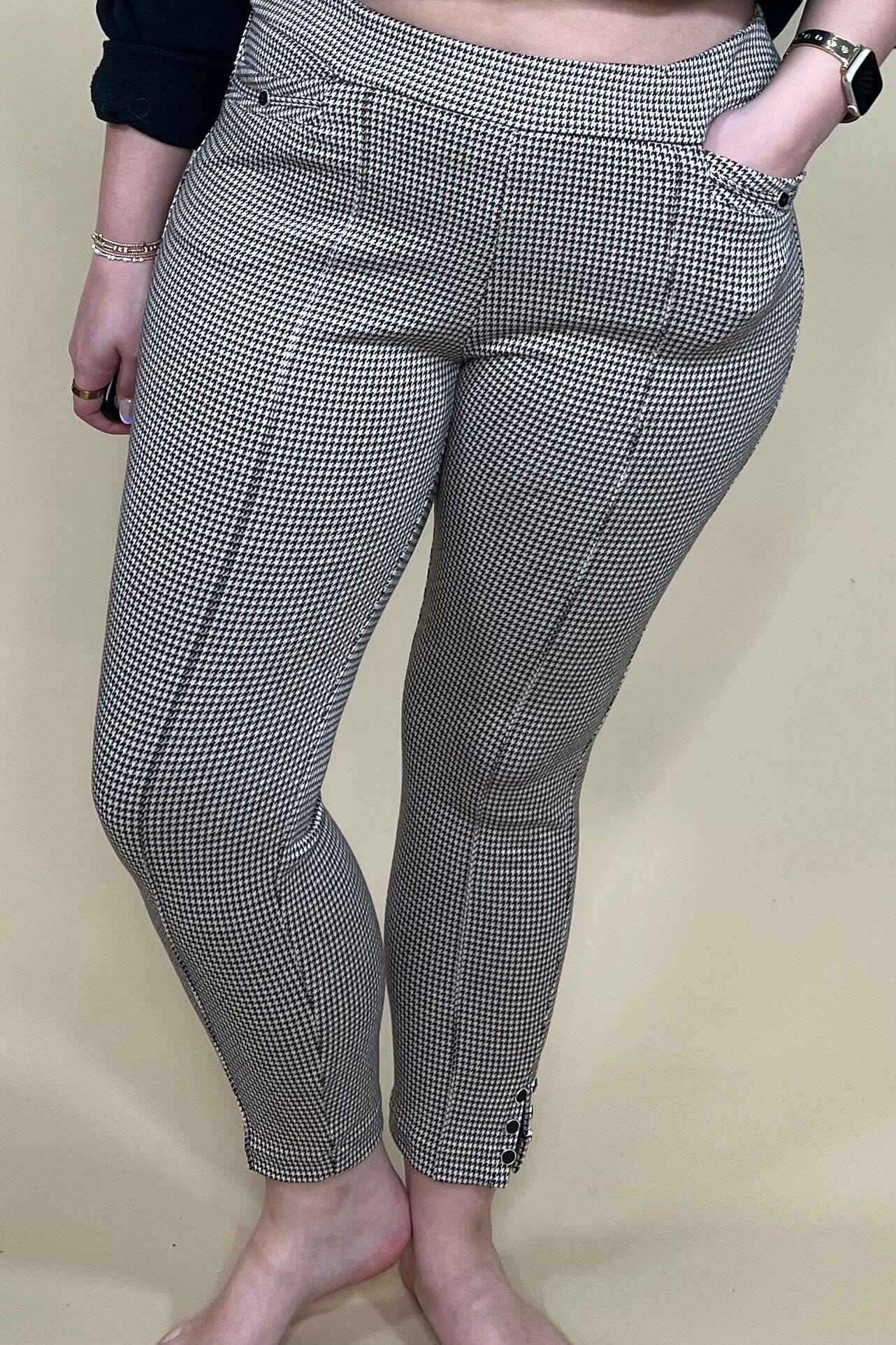 Harringbone Printed Pull On Pant w/Pockets BOTTOMS SOUTHERN LADY 