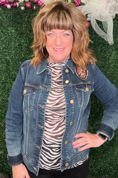 Cowgirl Safari Zebra Mesh MISSY BASIC KNIT STERLINGKREEK 