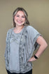 Short Sleeve Multi Textured Top w/Eyelet Hem MISSY TOP SPECIAL PARSLEY & SAGE 