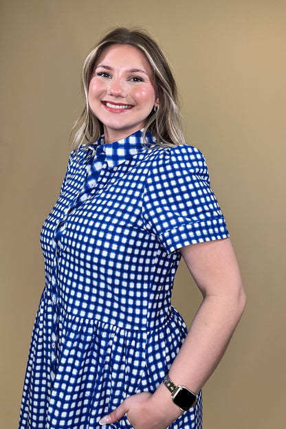 Jema Gingham Mix Dress DRESS MARYSQUARE 