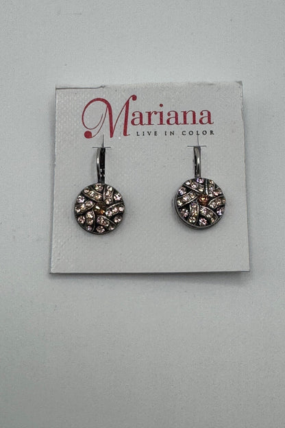 Large Swirl Pavé Leverback Earrings in &quot;&quot;Amaretto&quot;&quot; BETTERBRANDJEWELRY Mariana 