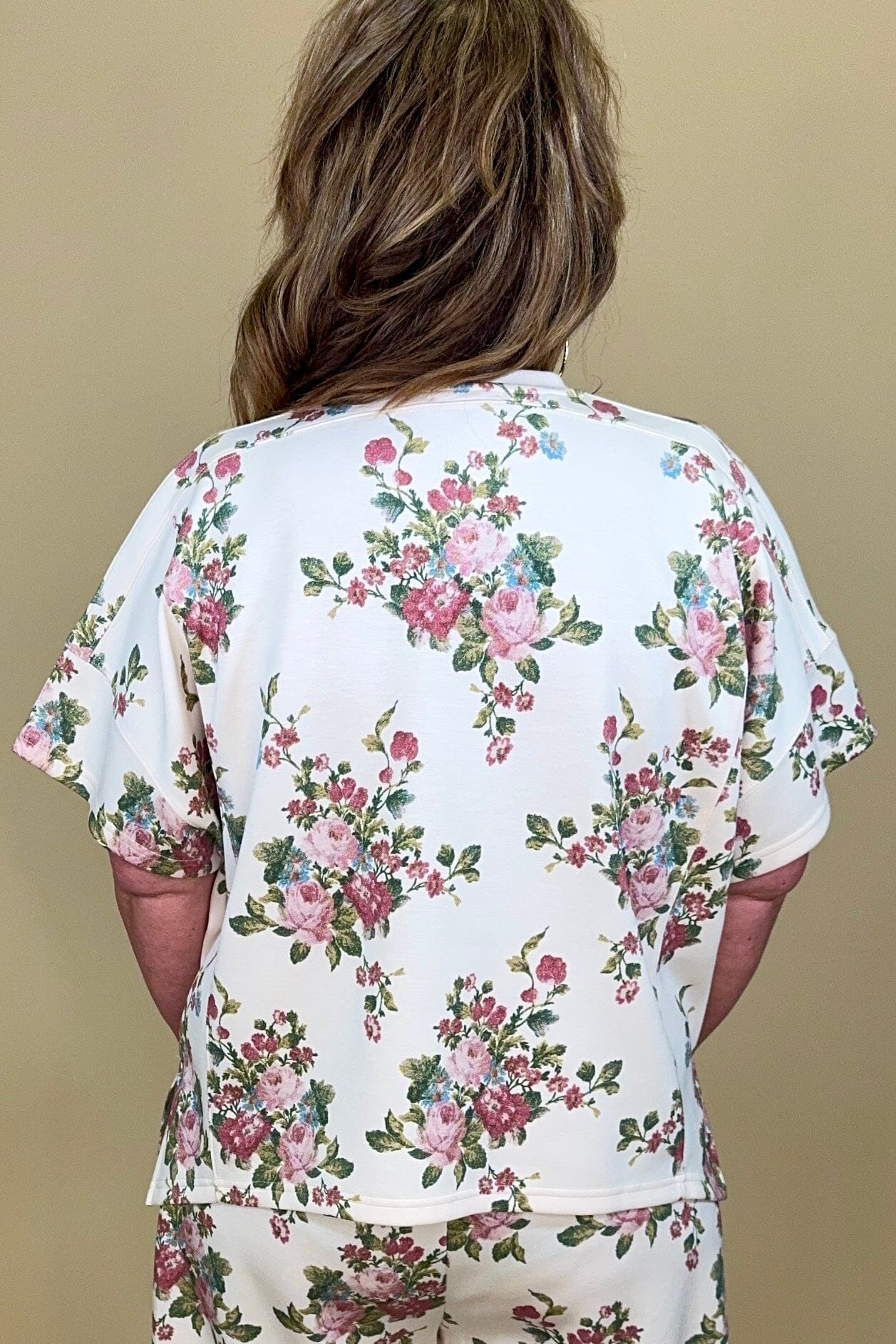 Floral Bouquet Soft Scuba Matching Set JRTOP CASUAL TOP DAVI&amp;DANI 