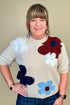 Elbow Sleeve Balloon Shape Jacquard Sweater MISSY TOP SPECIAL CHARLIEB 