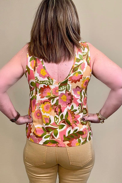 Sleeveless V Neck Woven Top w/ Pintucks MISSY TOP SPECIAL LIVERPOOL 