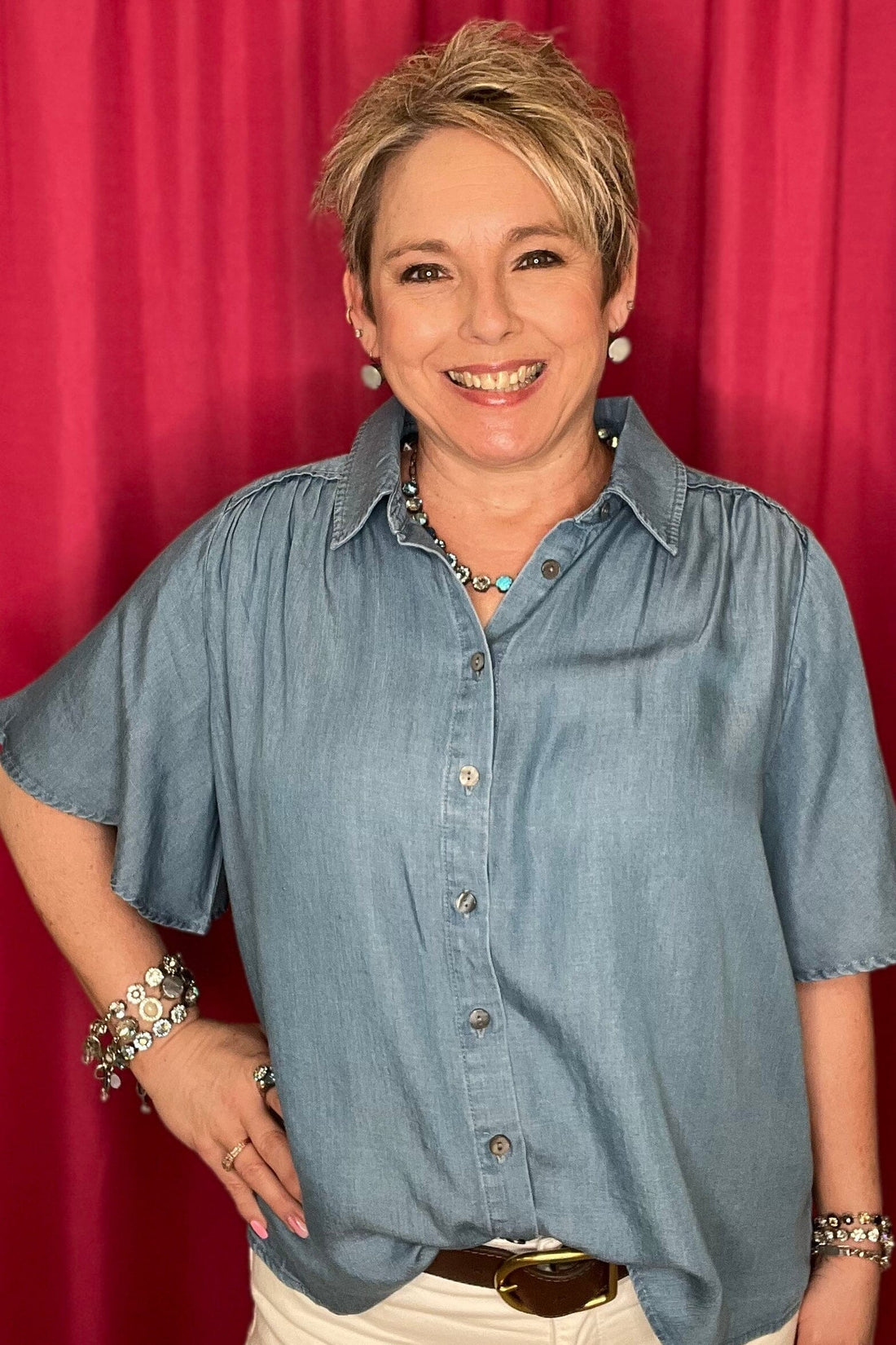 Short Sleeve Button Down Top MISSY TOP SPECIAL ZAC &amp; RACHEL 