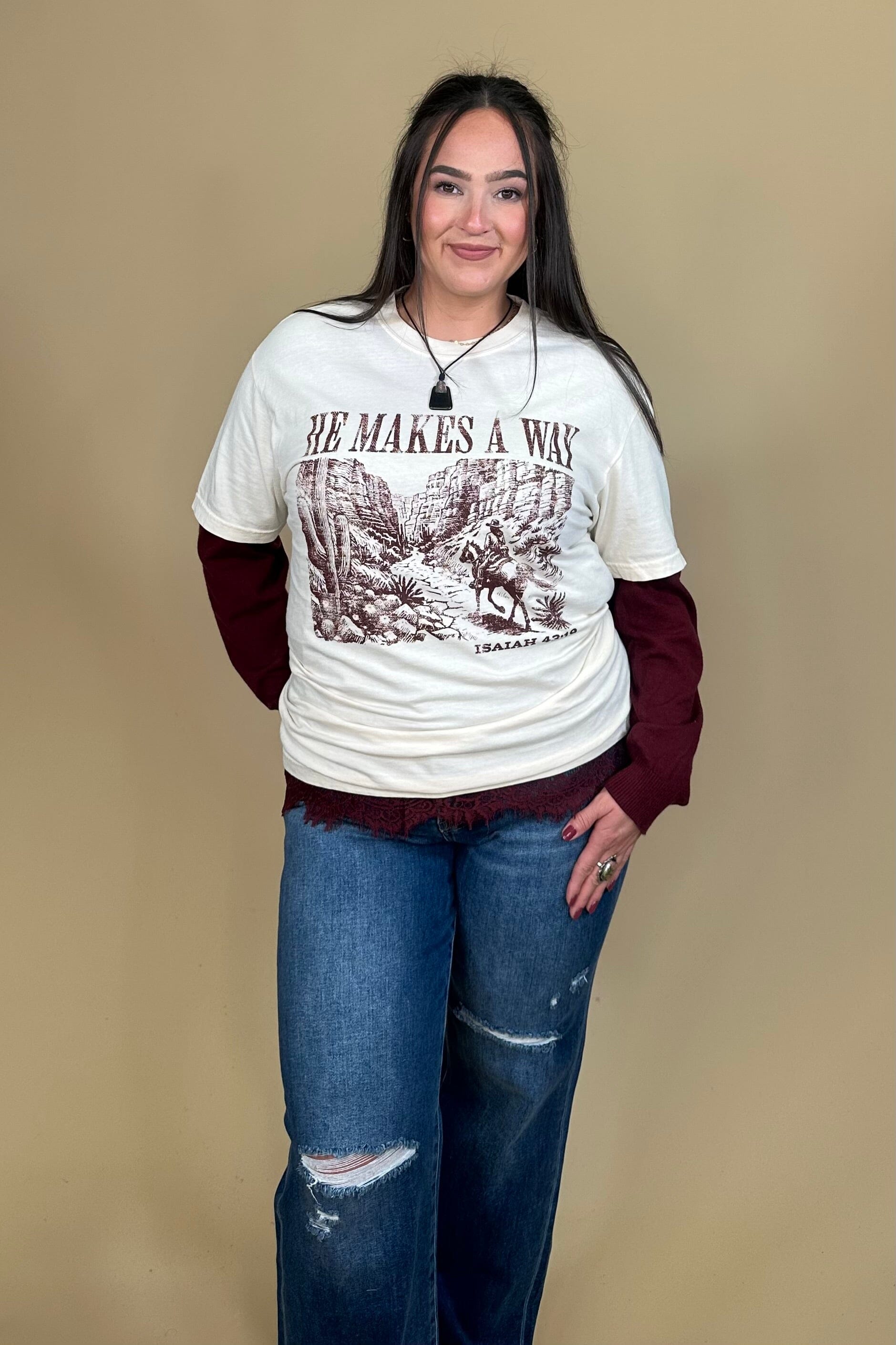 He Makes A Way Tee MISSY BASIC KNIT:~~Unassigned~~ DEARHEART 