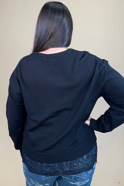 Long Lace Hem Sweater SWEATER:~~Unassigned~~ LOVETREE 
