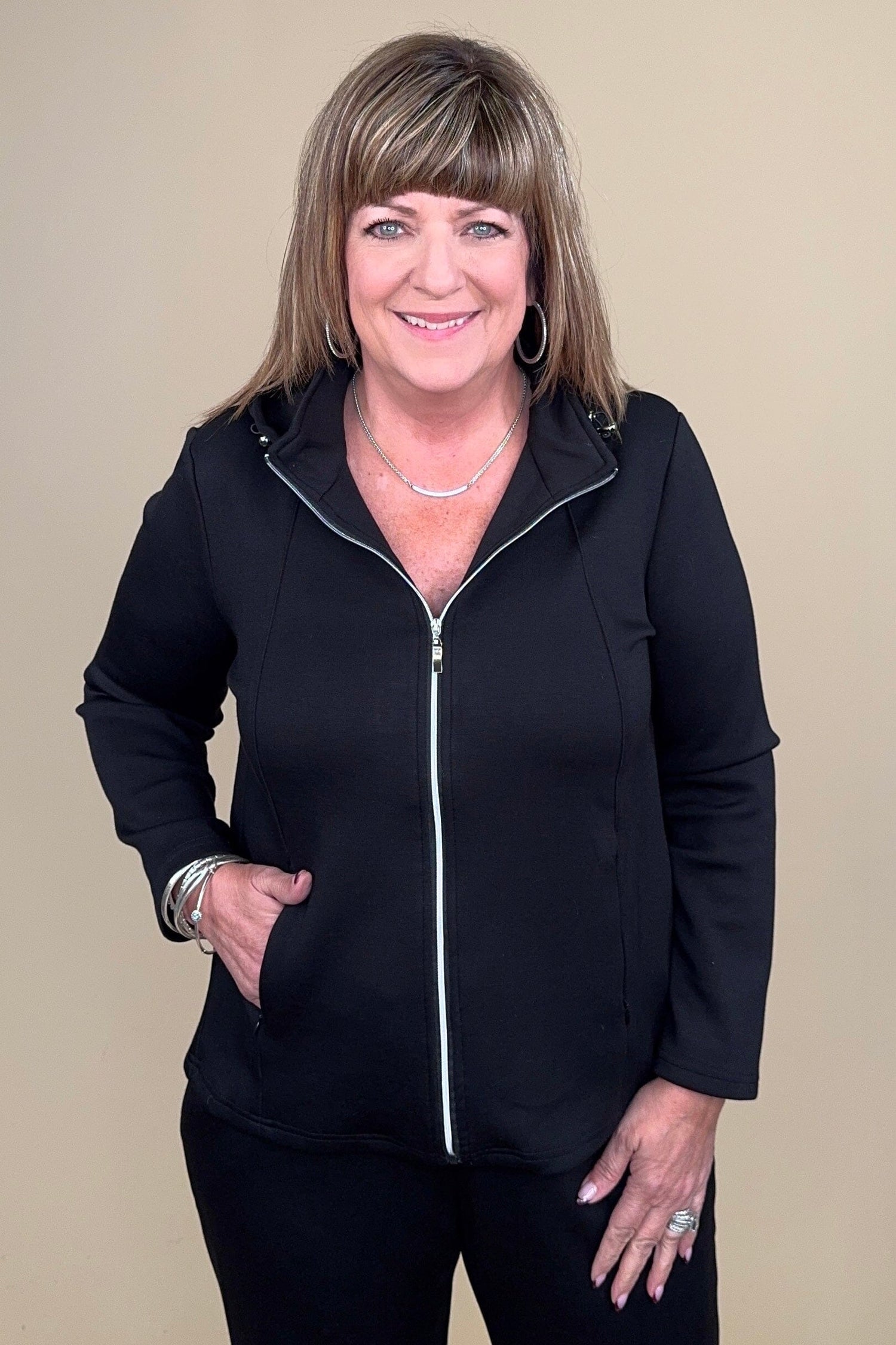Soft Stream Zip Up Top w/ Hood JACKET CREATION 