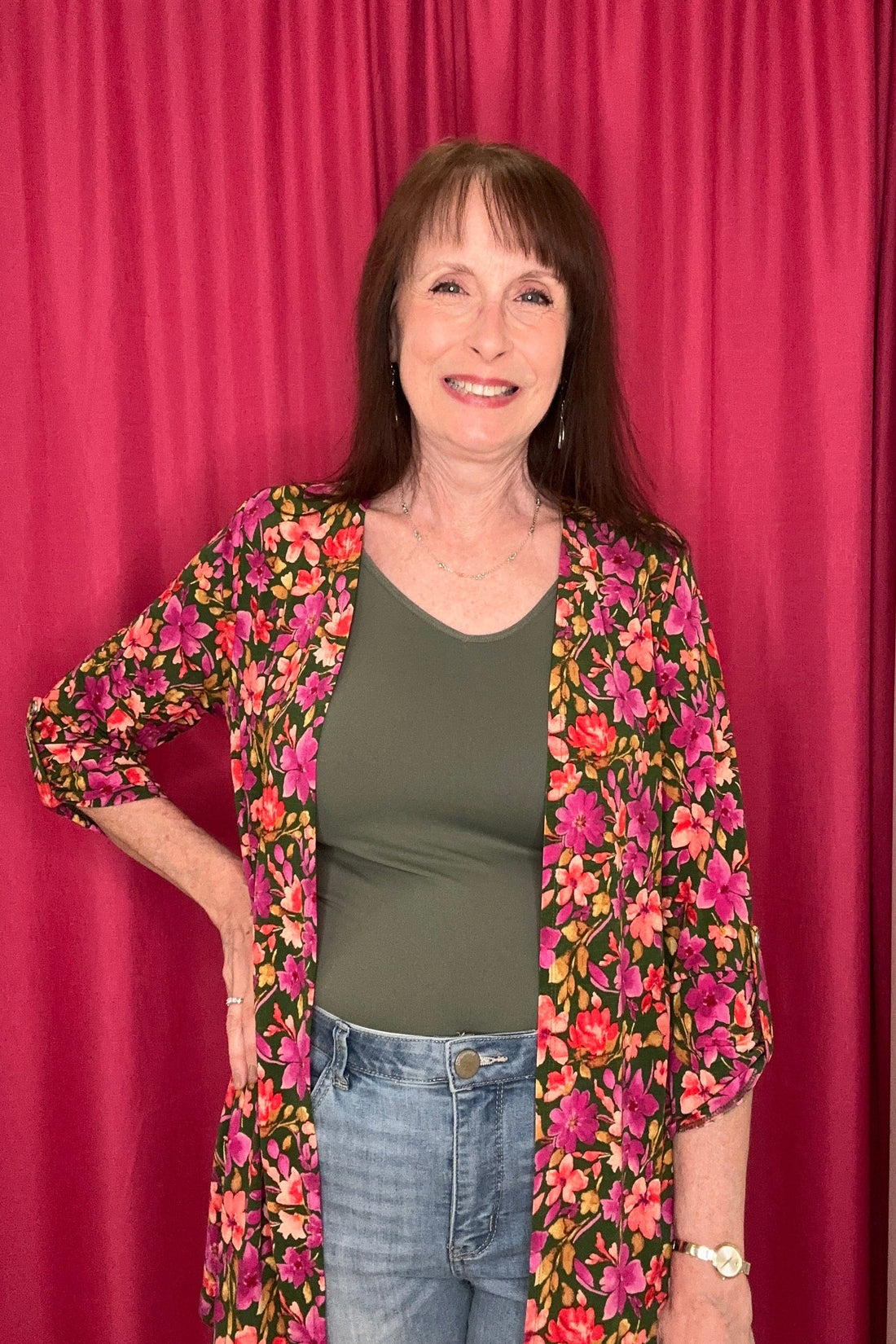 Long Sleeve Floral Cardigan OUTFIT COMPLETER DEAR SCARLETT 