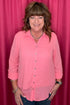 3/4 Sleeve Button Down Tiered Hem High/Low Seam MISSY TOP SPECIAL SOUTHERN LADY ROSE S 