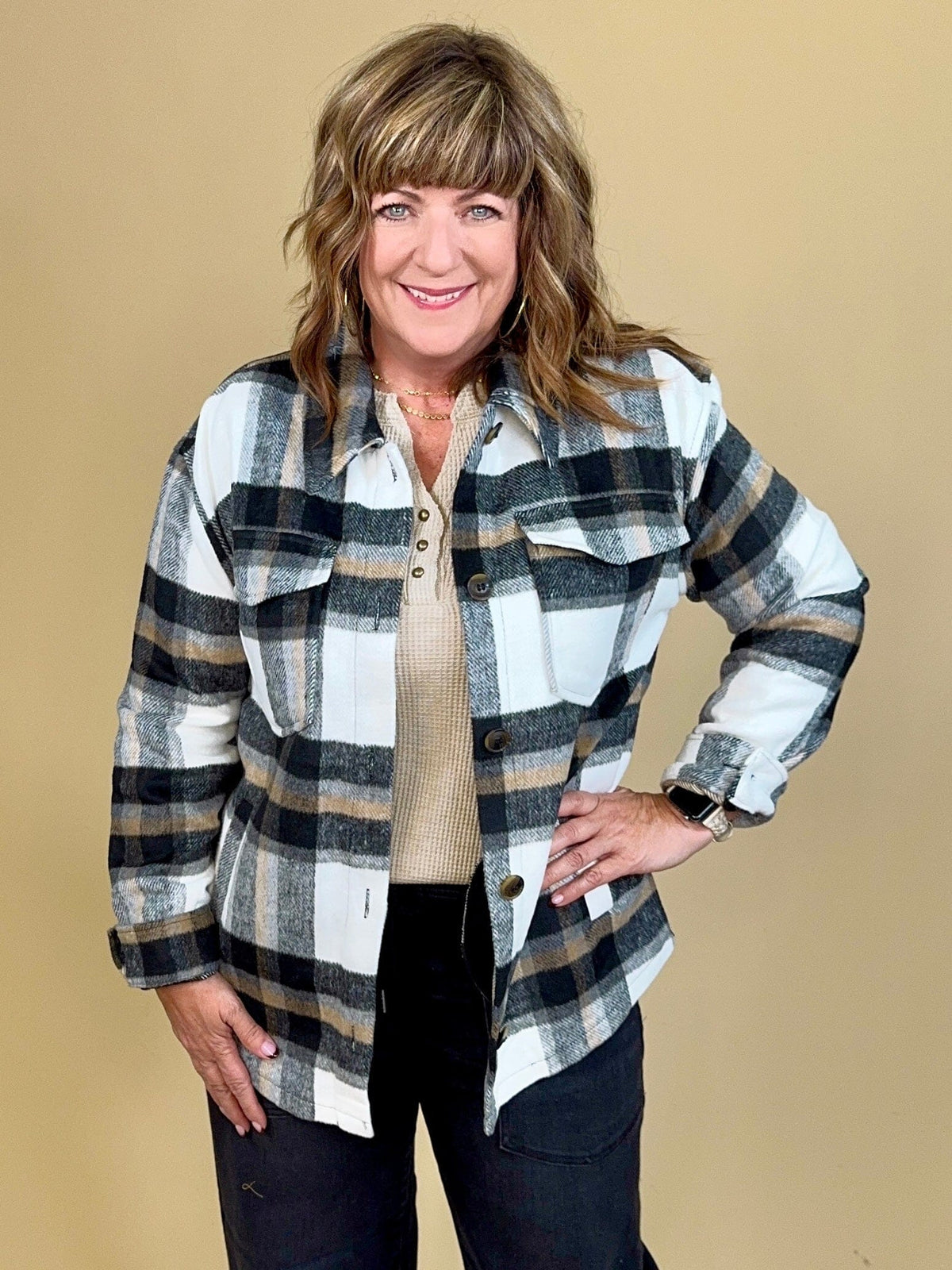 Plaid Button Up Shacket OUTFIT COMPLETER:~~Unassigned~~ LOVETREE 