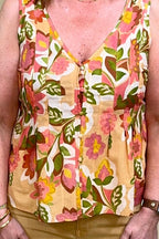 Sleeveless V Neck Woven Top w/ Pintucks MISSY TOP SPECIAL LIVERPOOL 