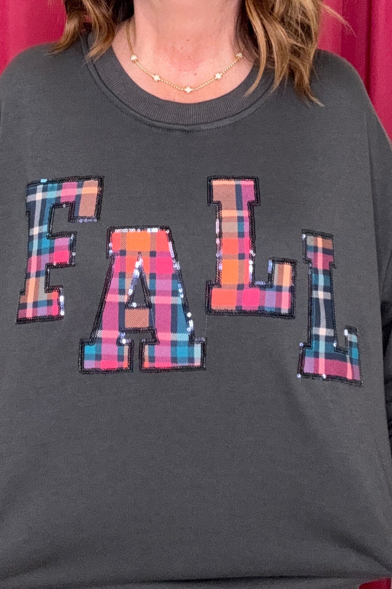 Long Sleeve Crew Neck w/Fall Patches JRTOP CASUAL TOP JESS LEA 