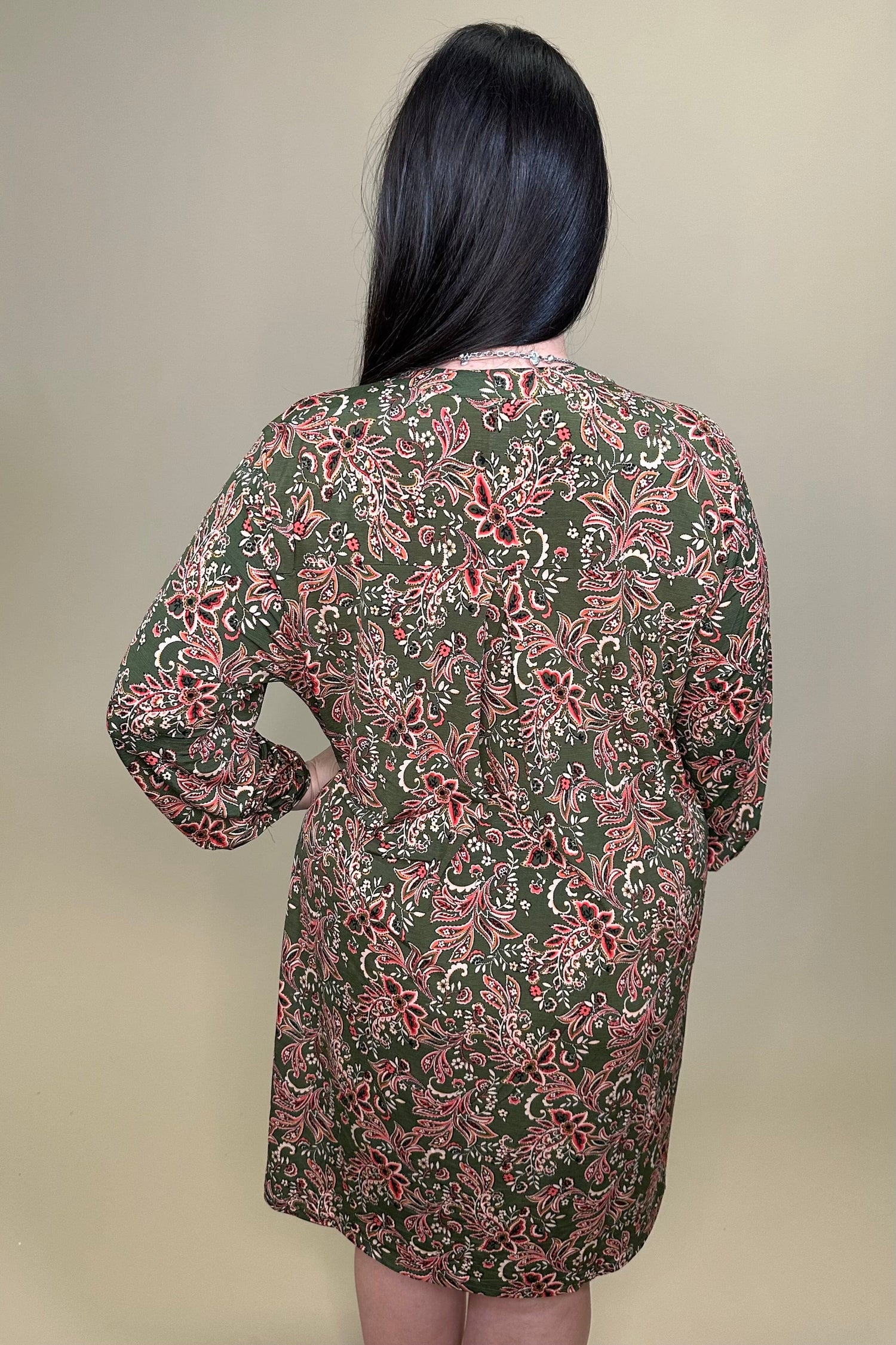 Printed Dress w/V-Neck DRESS DEAR SCARLETT 