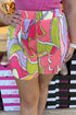 Pleated Abstract Print Shorts BOTTOMS SOUTHERN GRACE 