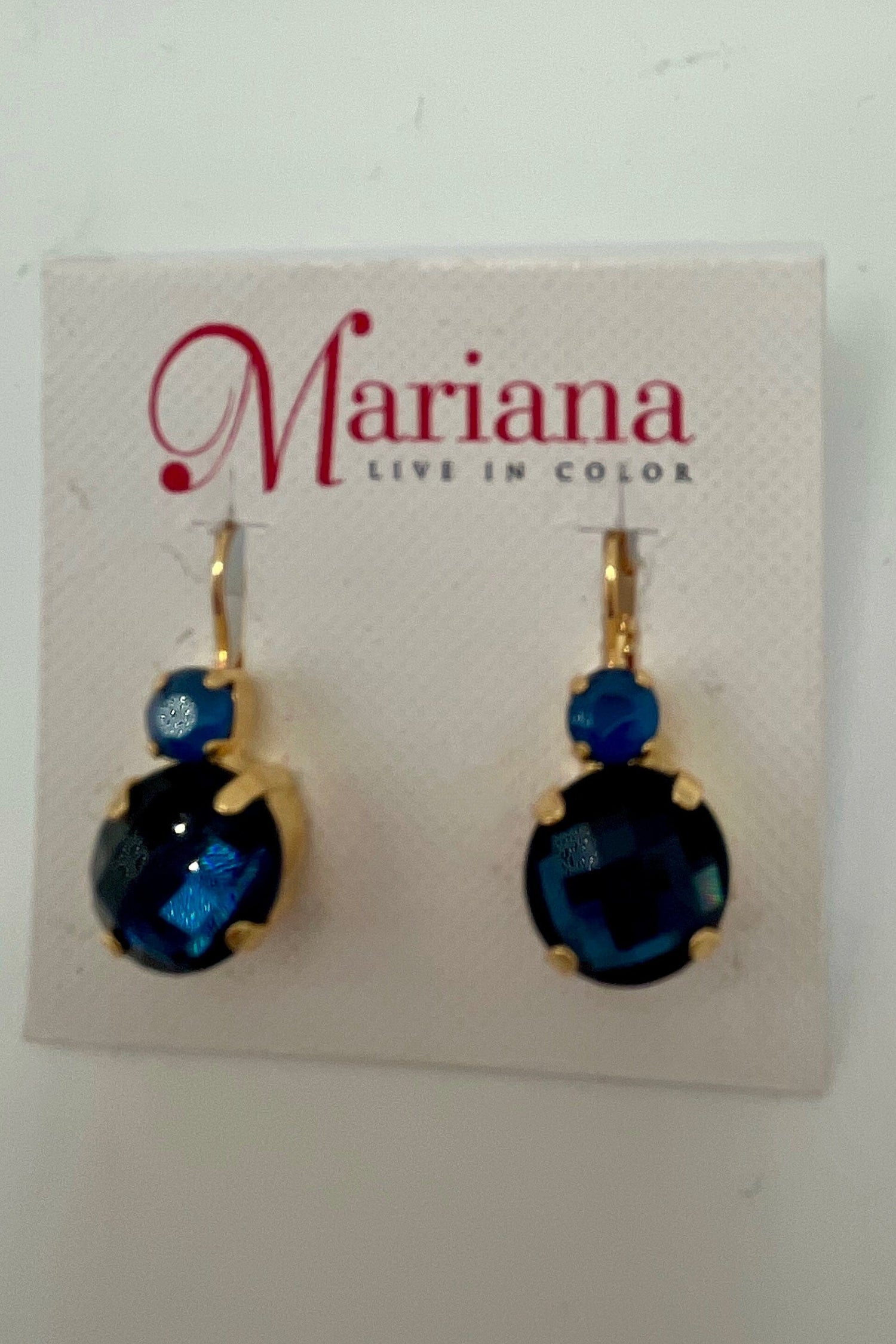 Large Double Stone Leverback Earrings in &quot;Checkerboard&quot; BETTERBRANDJEWELRY Mariana 