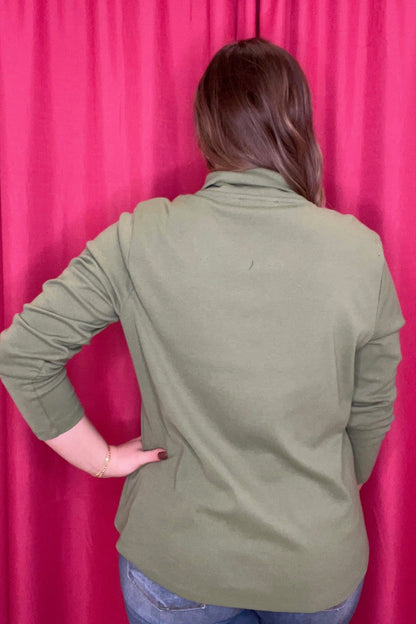 Long Sleeve V-Neck w/Button Detail MISSY TOP SPECIAL SOUTHERN LADY 