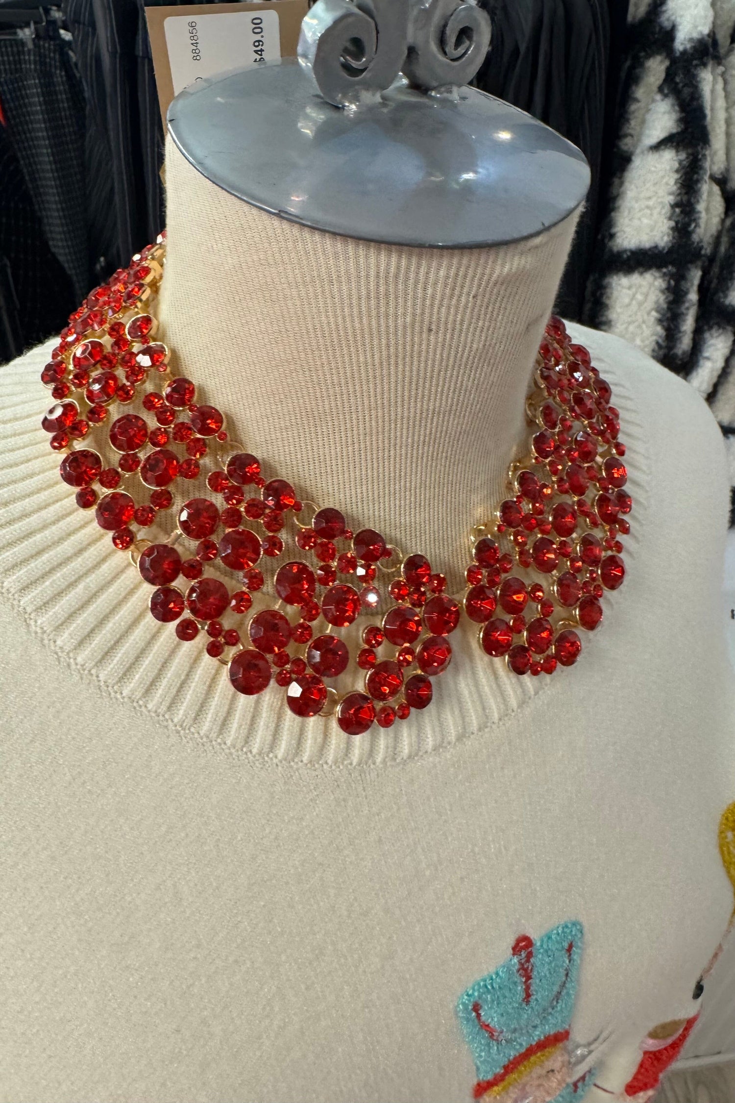 Crystal Collar JEWELRY BLINGAGOGO RED 