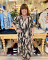 Smocked Sleeve Split Neck 3 Tiered Dress DRESS DEMOCRACY 