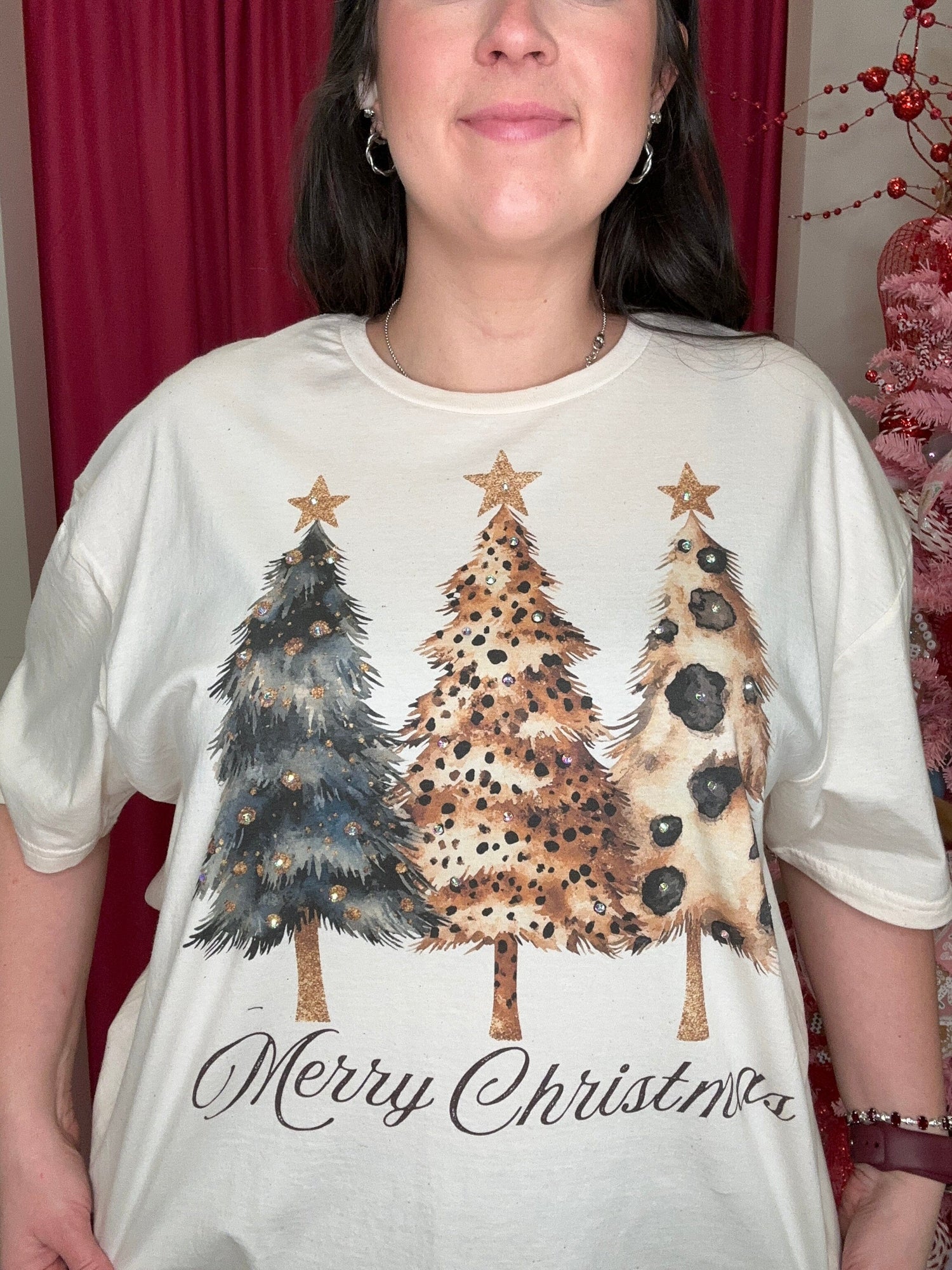 3 Christmas Trees T-Shirt MISSY BASIC KNIT JCOONS 