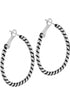 Twist Oval Hoop Charm Earrings BCHARM Brighton Collectables 