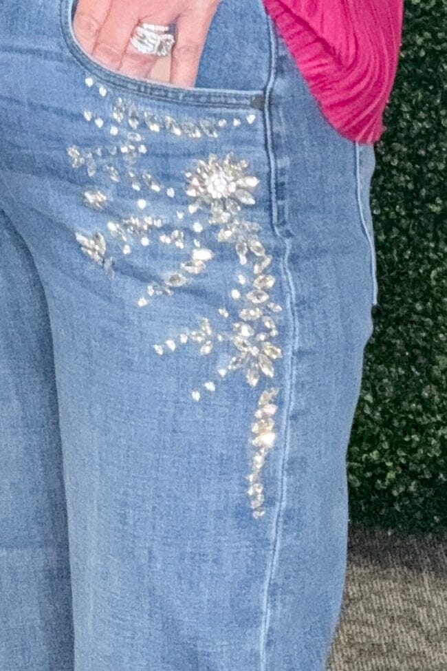 Kennedy Straight Jeans w/Rhinestones BOTTOMS LIVERPOOL 