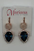 Extra Luxurious Pear Halo Earrings in "Ocean" - Rose Gold BETTERBRANDJEWELRY MICHALSMARIANA 