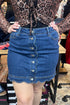 Scalloped Hem Button Front Denim Skort BOTTOMS CHARLIEB 