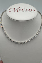 Mariana's On a Clear Day Petite Baguette Necklace, Rhodium BETTERBRANDJEWELRY Mariana 