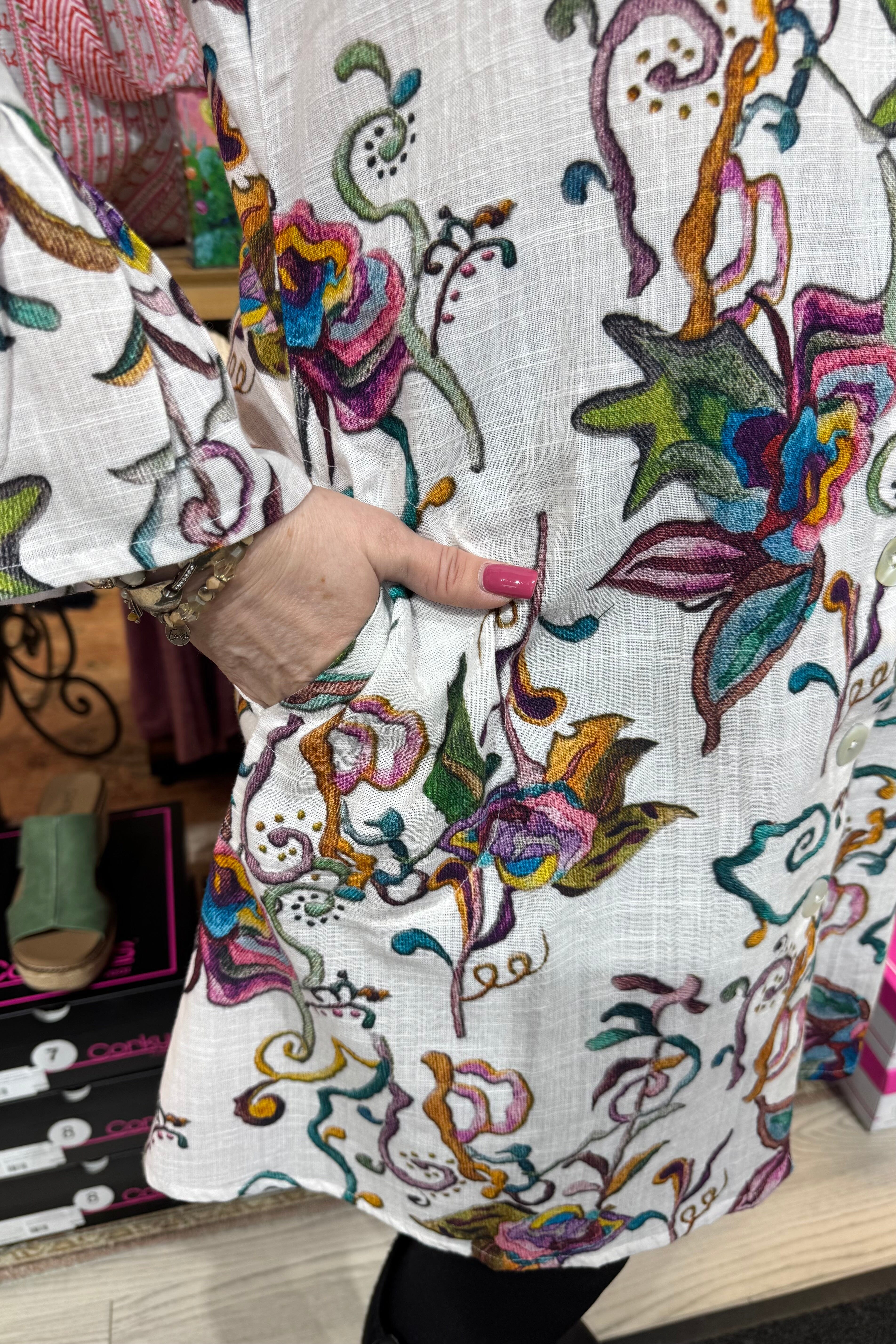 Short Sleeve Button Down Printed Dress w/Collar DRESS PARSLEY &amp; SAGE 