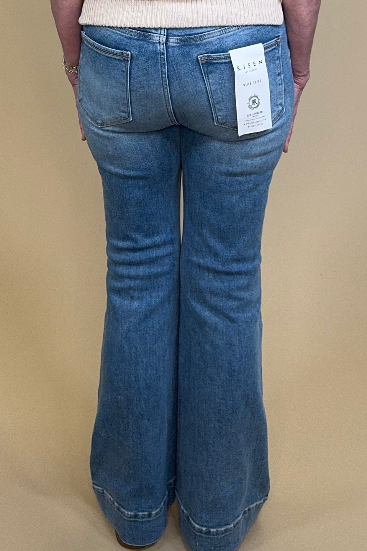 Tummy Control Comfort Waist High Rise Flare Jeans JEANS RISEN 