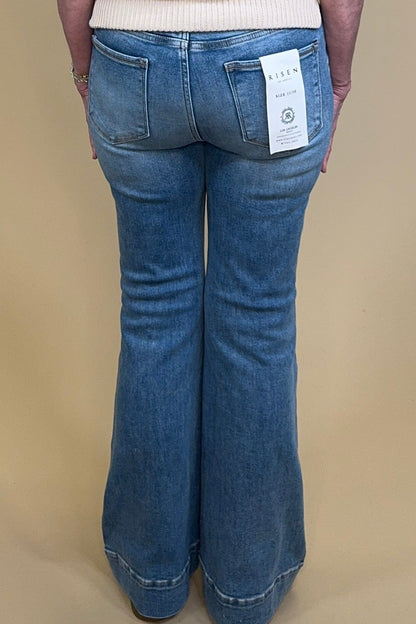 Tummy Control Comfort Waist High Rise Flare Jeans JEANS RISEN 