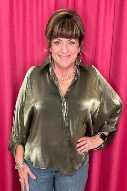 Button Front Shirt JR TOP DRESSY GLAM 