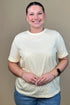 Short Rolled Sleeve Tee w/Colored Rhinestones JRTOP CASUAL TOP DAVI&DANI 