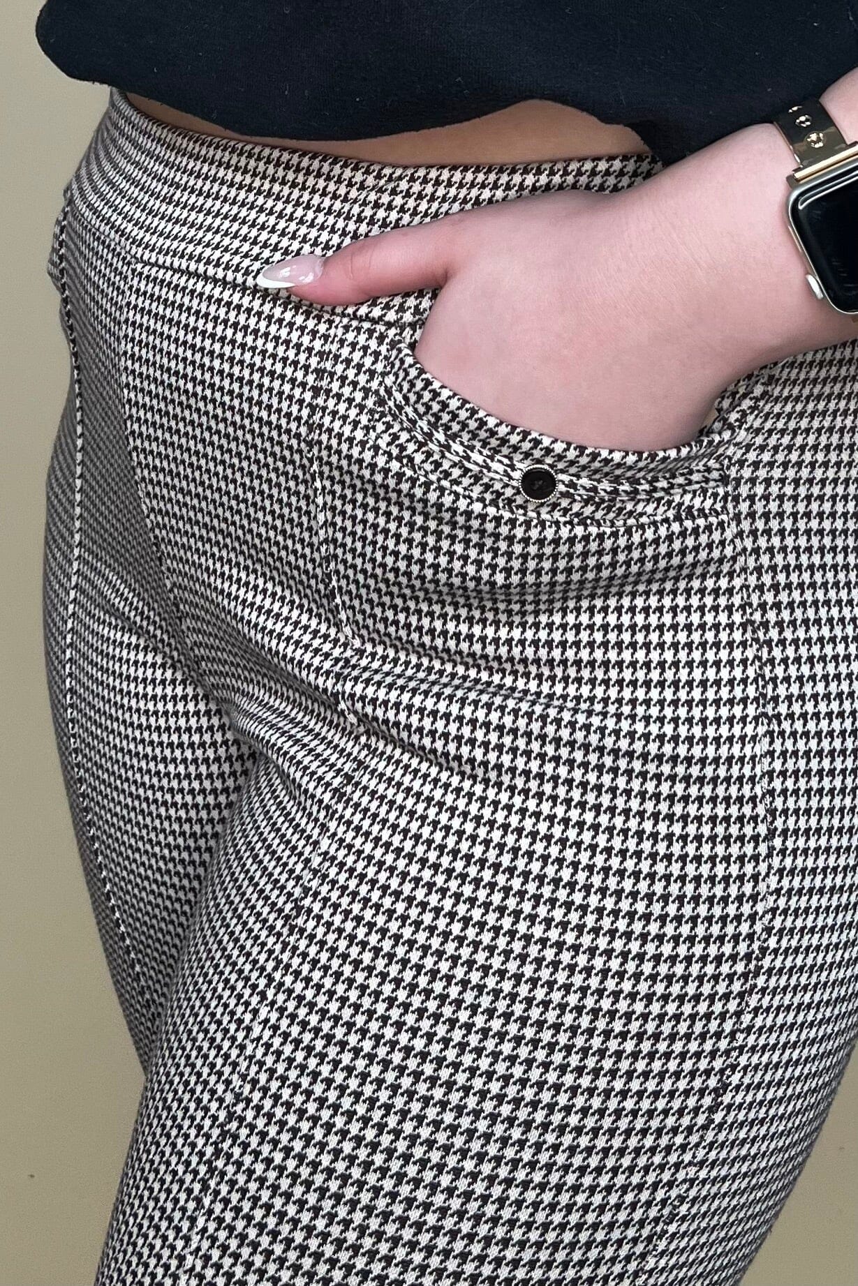 Harringbone Printed Pull On Pant w/Pockets BOTTOMS SOUTHERN LADY 